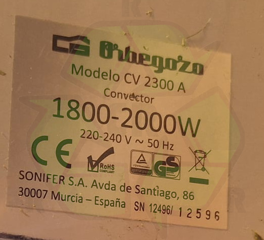 cosas recicladas recambios para convector cv2300A 001 de segunda mano